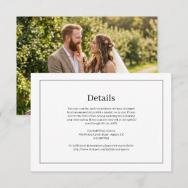 Cartão De Informações Detalhes de Casamento com Borda Elegante Foto Incl