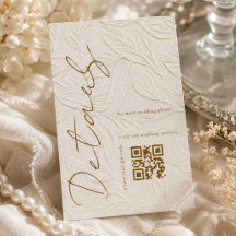 Detalhes de casamento com código QR Ivory Simple 