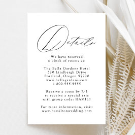 Cartão De Informações Detalhes de Casamento com Elegância Moderna em Bra