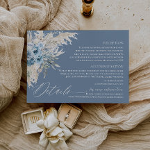Detalhes de Casamento com Grama das Pampas Azul Em