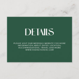 Cartão De Informações Detalhes de Casamento com Serifa Decorativa Deep P