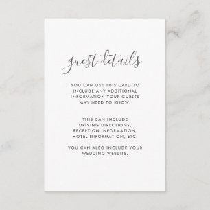 Cartão De Informações Detalhes de casamento com suave tom de pêssego