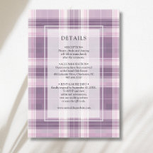 Detalhes de Casamento Country em Xadrez Roxo Ameix