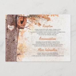 Cartão De Informações Detalhes de Casamento da Casa de Aves e Queda Rúst