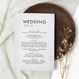 Cartão De Informações Detalhes de Casamento da Clássica Tipografia