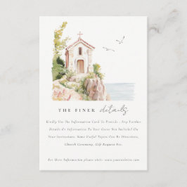 Cartão De Informações Detalhes de Casamento da Igreja Católica Costeira 