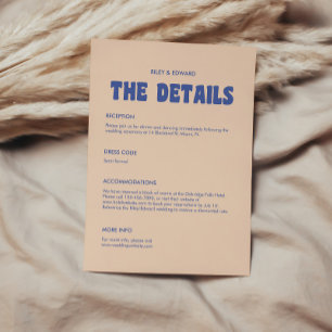 Cartão De Informações Detalhes de Casamento da Tipografia Moderna de Nev