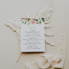 Cartão De Informações Detalhes de Casamento das Flores Elegantes Dourada