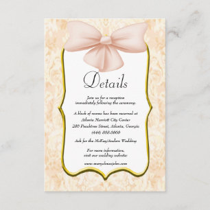 Cartão De Informações Detalhes de Casamento de Arco Rosa Elegante