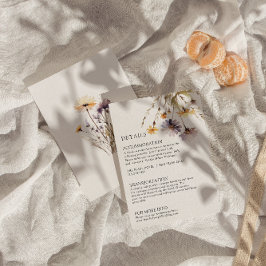 Cartão De Informações Detalhes de Casamento de Bright Floral Purple com 