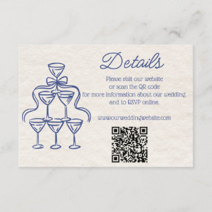 Cartão De Informações Detalhes De Casamento De Champanhe Retroativo Dese