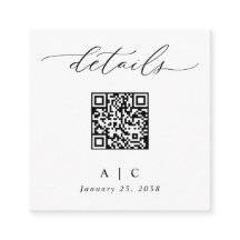 Detalhes de Casamento de Código QR Elegante Simple