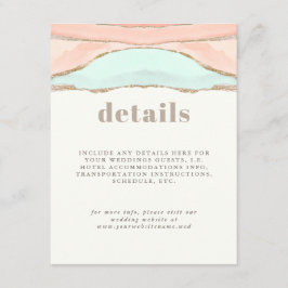 Cartão De Informações Detalhes de Casamento de Cores de Água Costeira Ar