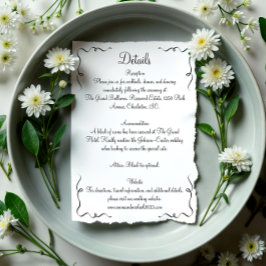 Cartão De Informações Detalhes de Casamento de Desenho de Mão Impression