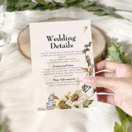 Cartão De Informações Detalhes De Casamento De Fios De Fios Secos De Ele