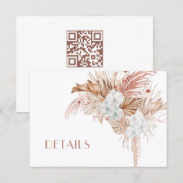 Cartão De Informações Detalhes de Casamento de Flores de Aquarela Boho