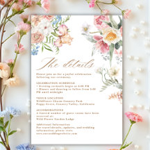 Detalhes de casamento de flores silvestres pastéis