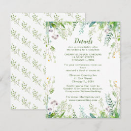 Cartão De Informações Detalhes de Casamento de Folhas de Eucalipto