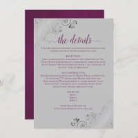 Detalhes de Casamento de Frente Prateada Magenta e