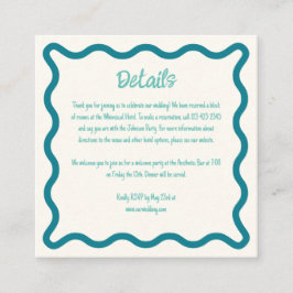 Cartão De Informações Detalhes de Casamento de Fronteira Wavy Escrita Ma