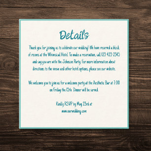 Cartão De Informações Detalhes de Casamento de Fronteira Wavy Escrita Ma