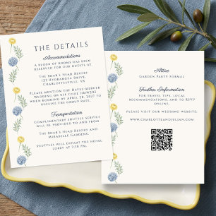 Cartão De Informações Detalhes de Casamento de Hortênsia em Jardim Count