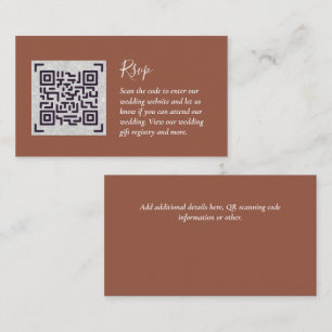 Cartão De Informações Detalhes de Casamento de Hotel RSVP RSVP de Código