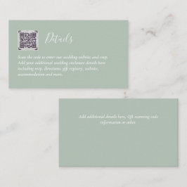 Cartão De Informações Detalhes de Casamento de Hotel RSVP RSVP de Código
