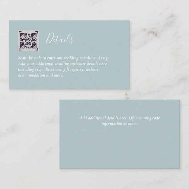 Cartão De Informações Detalhes de Casamento de Hotel RSVP RSVP de Código (Frente/Verso)