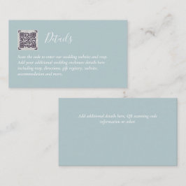 Cartão De Informações Detalhes de Casamento de Hotel RSVP RSVP de Código