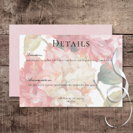 Cartão De Informações Detalhes de Casamento de Hydrangea Blush Moderno C