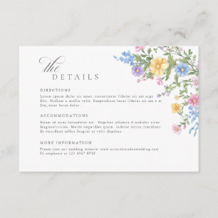 Cartão De Informações Detalhes de Casamento de Jardim de Primavera Ornad