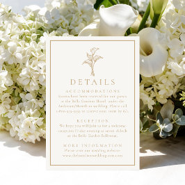 Cartão De Informações Detalhes de Casamento de Lírio Calla Dourado Cláss