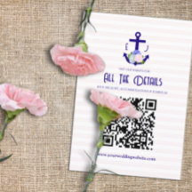Detalhes de casamento de listras florais náuticas