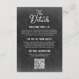 Cartão De Informações Detalhes de Casamento de Quadros de Chalkboard da