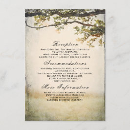 Cartão De Informações Detalhes de Casamento de Ramais de Árvore de Queda