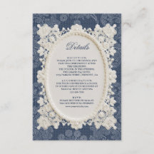 Detalhes de Casamento de Renda de Marfim Azul Nava