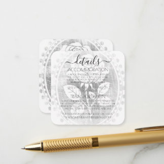Cartão De Informações Detalhes de Casamento de Rosa Cameo Vintage Desbot