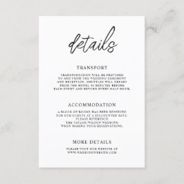 Cartão De Informações Detalhes de Casamento de Script Contemporâneo de n