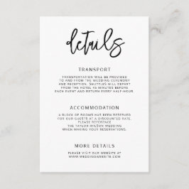 Cartão De Informações Detalhes de Casamento de Script Contemporâneo Mode