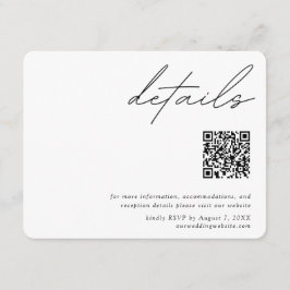 Cartão De Informações Detalhes de Casamento de Script Minimalista RSVP d