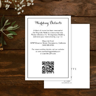 Cartão De Informações Detalhes de Casamento de Script Moderno de Calligh