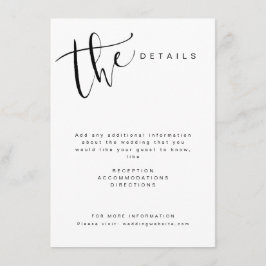 Cartão De Informações Detalhes de casamento de script simples moderno pr