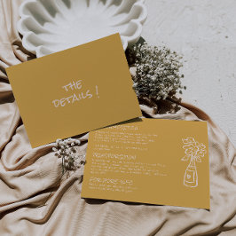 Cartão De Informações Detalhes De Casamento De Vaso Foral Colorido Desen