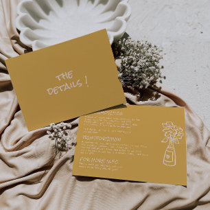 Cartão De Informações Detalhes De Casamento De Vaso Foral Colorido Desen