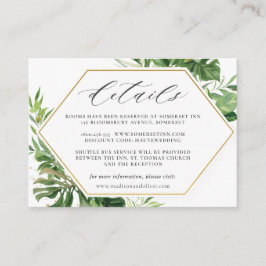 Cartão De Informações Detalhes de Casamento de Verde Tropical Moderna Ch