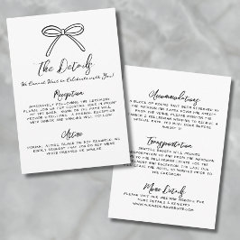 Cartão De Informações Detalhes de Casamento Desenhados à Mão