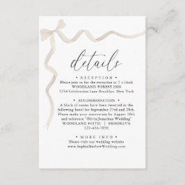 Cartão De Informações Detalhes de Casamento do Arco Ivory Beige Monogram