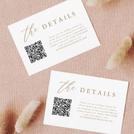 Cartão De Informações Detalhes de Casamento do Código QR da Caligrafia E