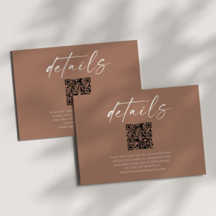 Cartão De Informações Detalhes de Casamento do Código QR do Elegante Moc